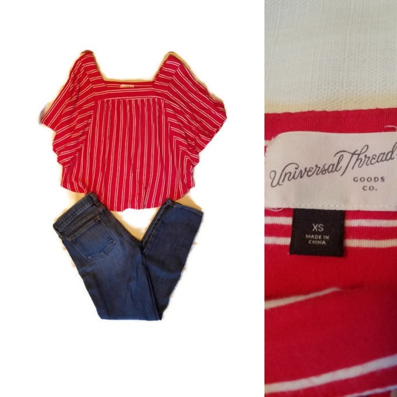 Gifted -- Red and White Blouse - Picture 2 of 5